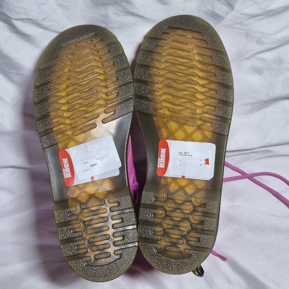 Dr. Martens hot pink combat boots Air Wair zip lace up women's 7 men's 6 - Picture 11 of 11